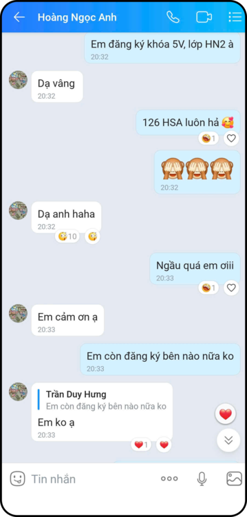 Feedback của học sinh 1