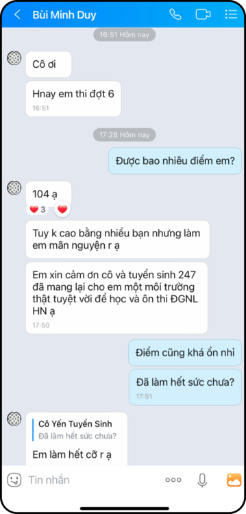 Feedback của học sinh 2