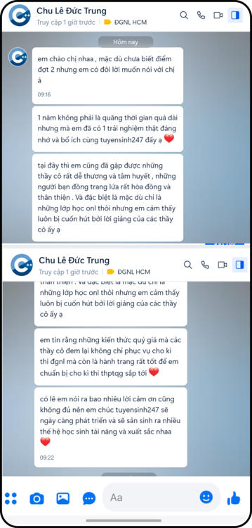 Feedback của học sinh 6