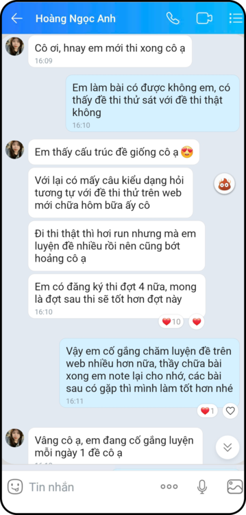 Feedback của học sinh 10